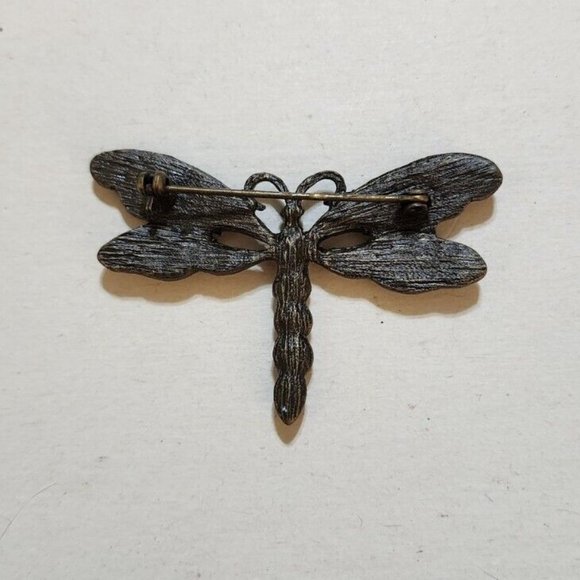 COPY - Lovely Purple Rhinestone Dragonfly Brooch Very Pretty - Picture 3 of 4